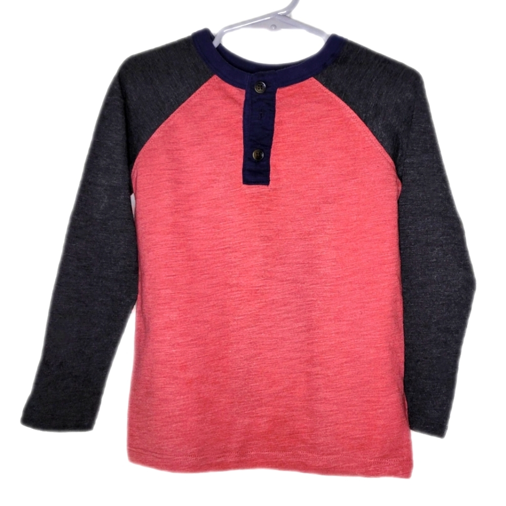 Old Navy, long sleeve t-shirt, Red & Grey, Size 4T